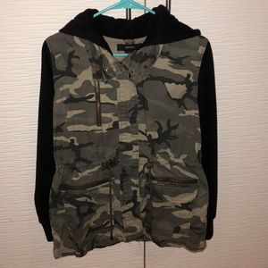 Forever 21 Camo Jacket with sweatshirt sleeves